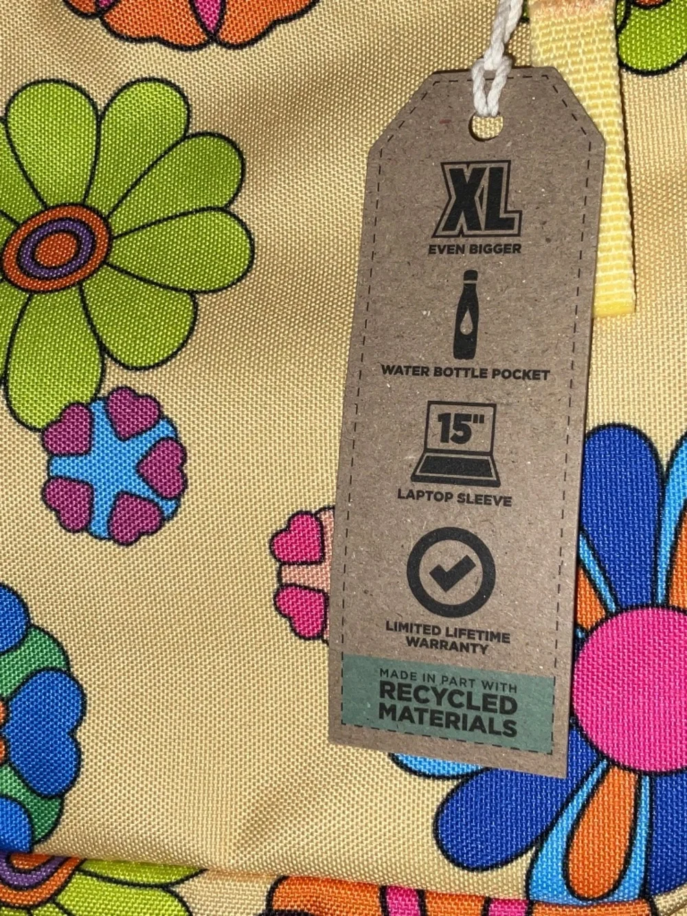 Jansport Crosstown Backpack. Power to the Flower. NWT